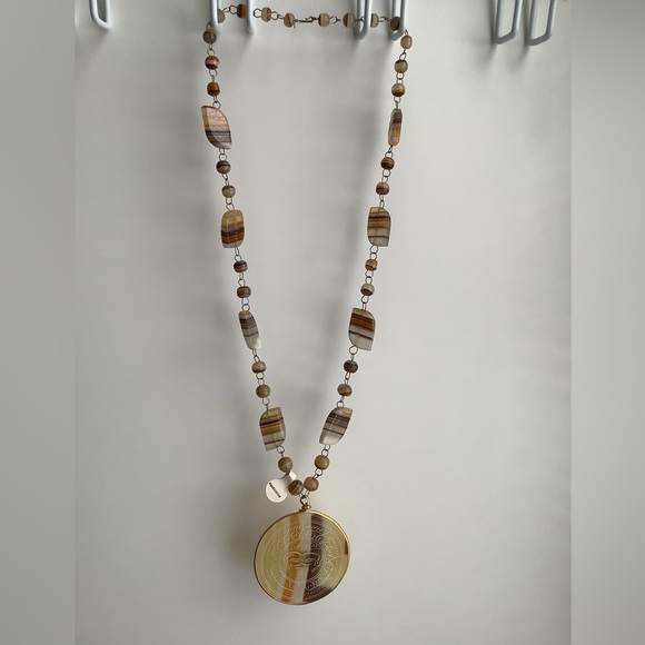 Vintage Genuine Onyx Handcrafted sundisk statement necklace - Picture 5 of 10